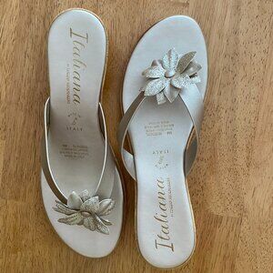 Gold Flower Dressy Sandals
